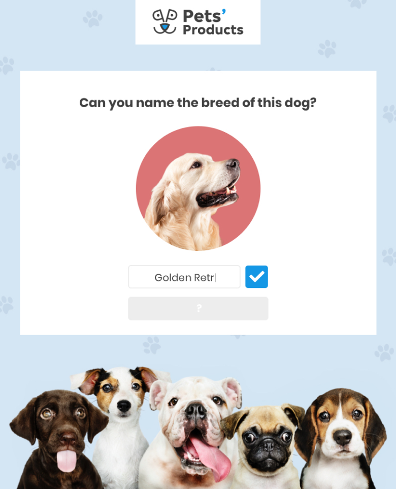 Picture quiz with instant answer check: Can you name the breed of this dog?