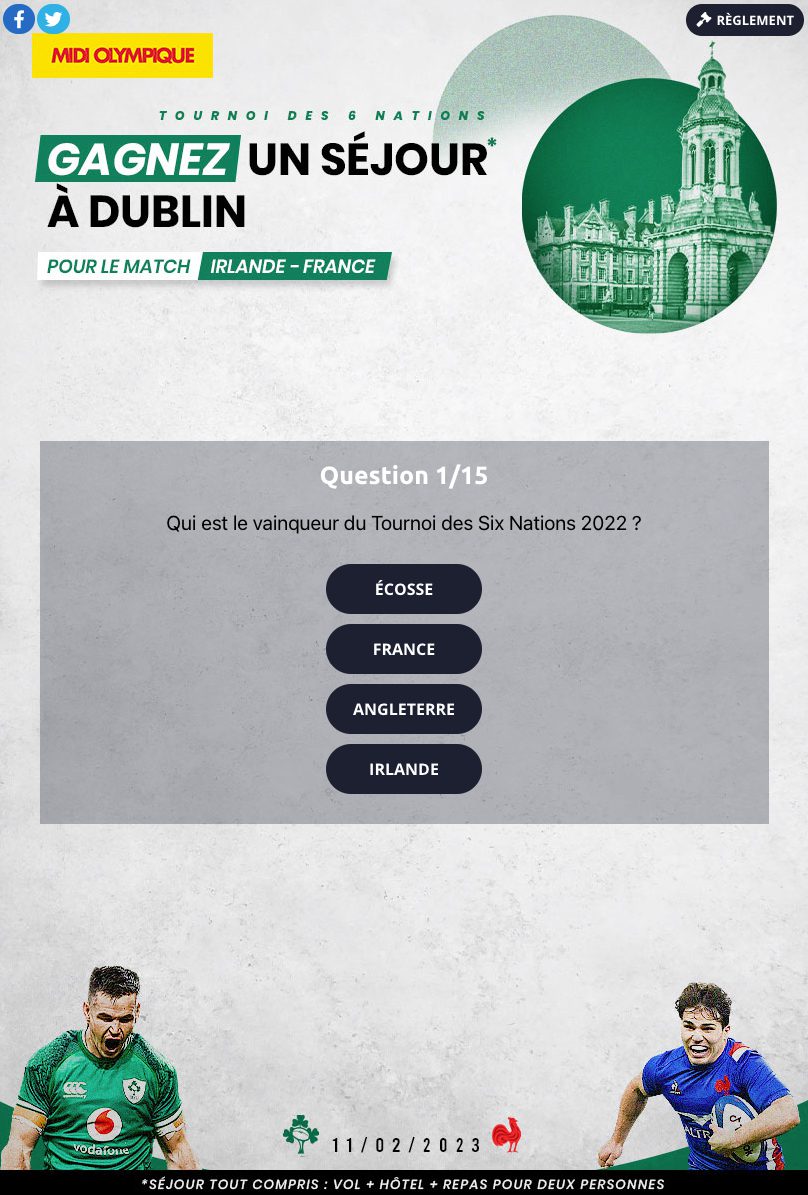 Gagnez un séjour à Dublin