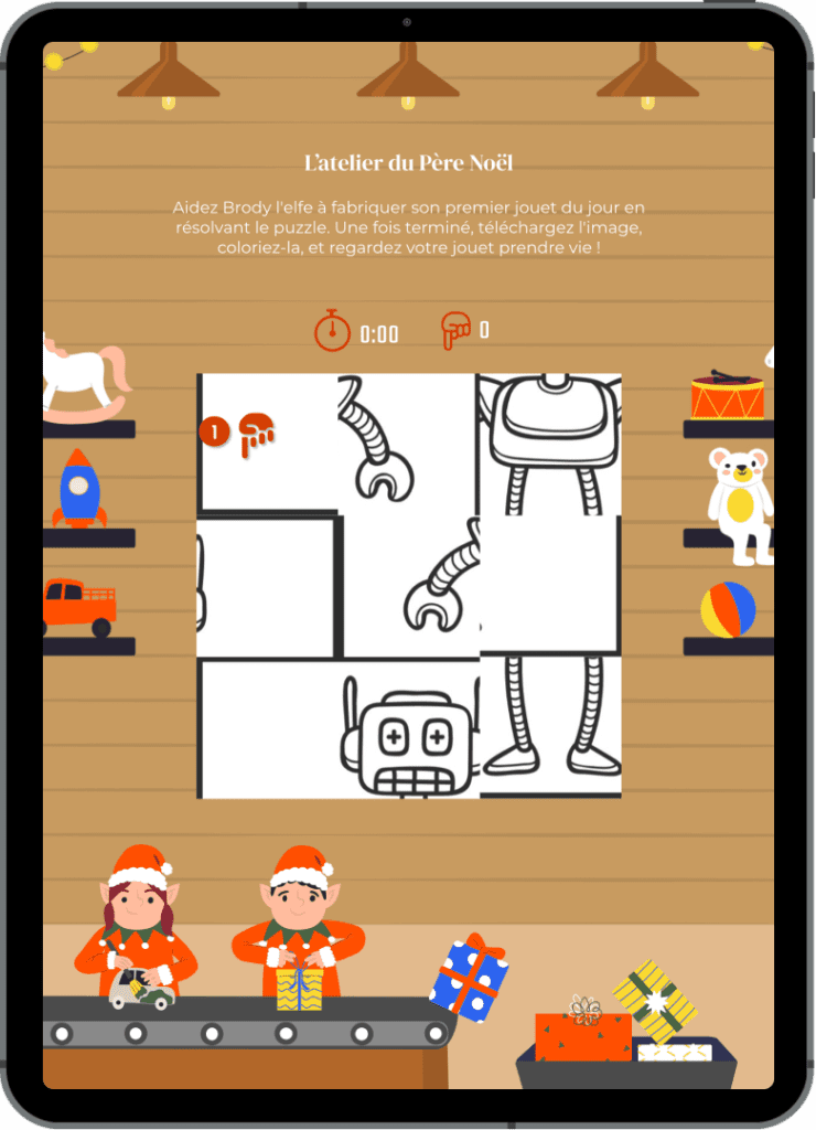 ipad-atelier-pere-noel-puzzle-marketing-de-noel