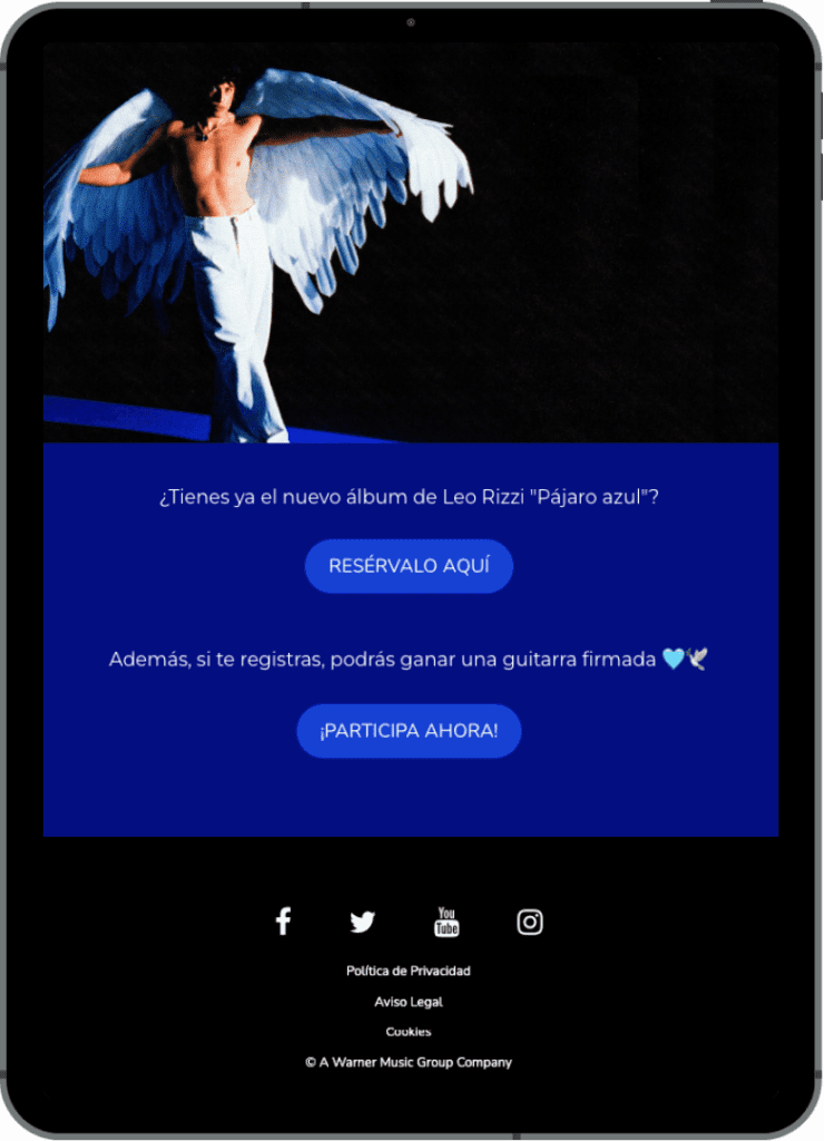 ipad-warner-music-formulaire-meilleures-campagnes-marketing-interactives-de-janvier-2
