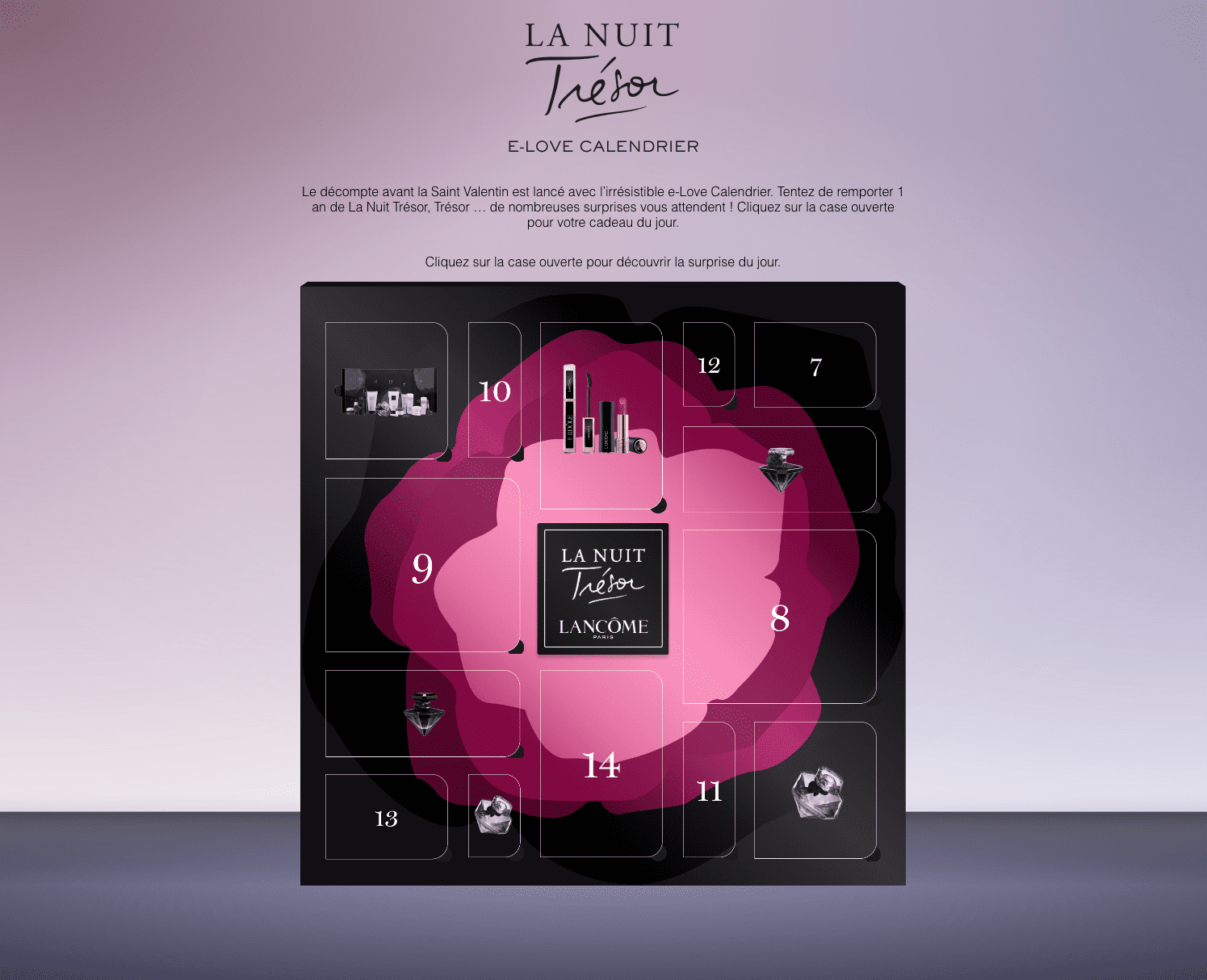 L’e-love calendrier de Lancôme