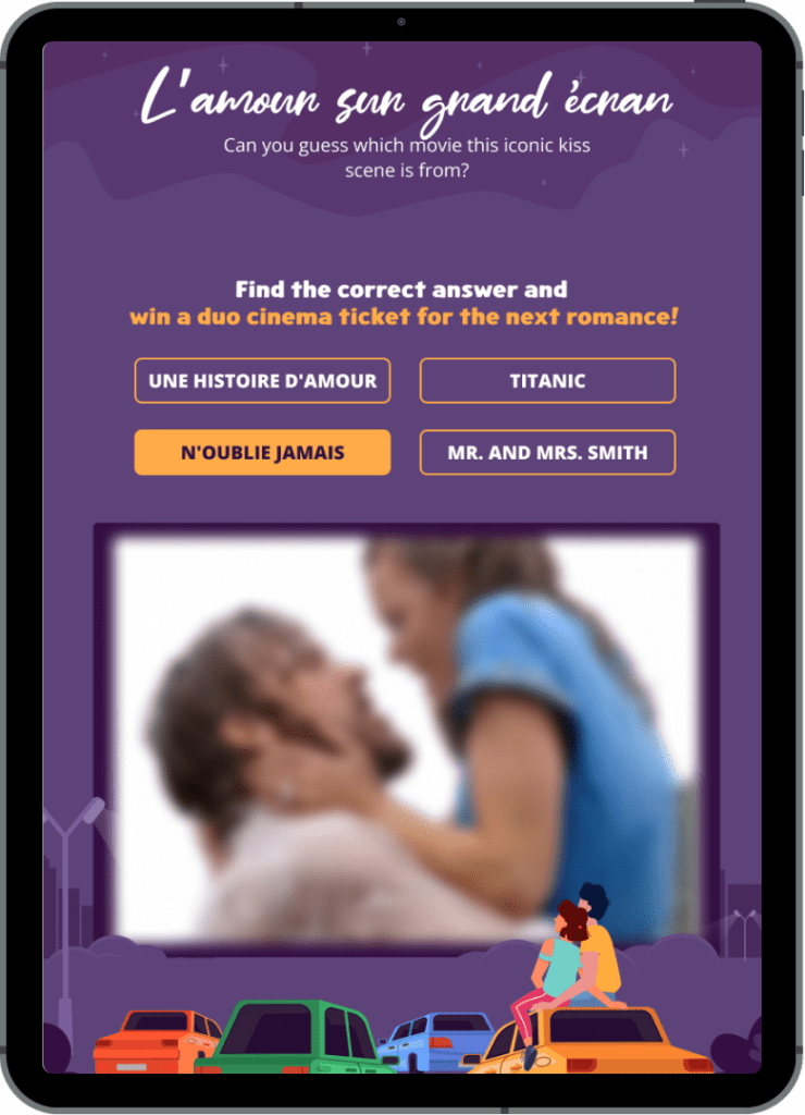 ipad-quiz-journee-du-baiser-action-marketing-ete-engagement-client