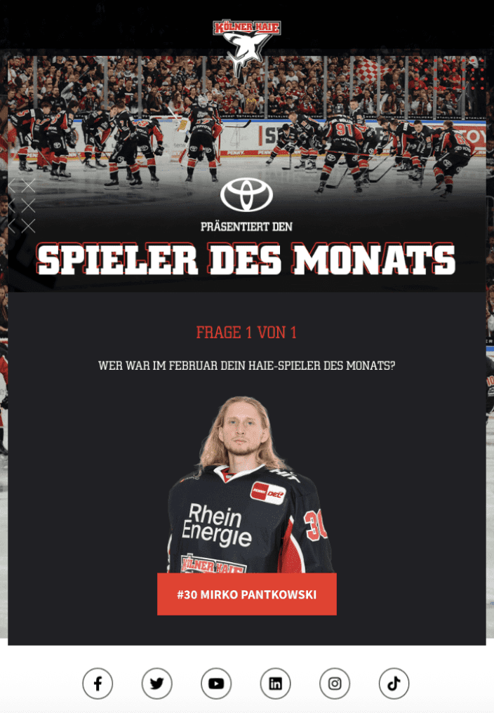 Kölner Haie’s best player vote