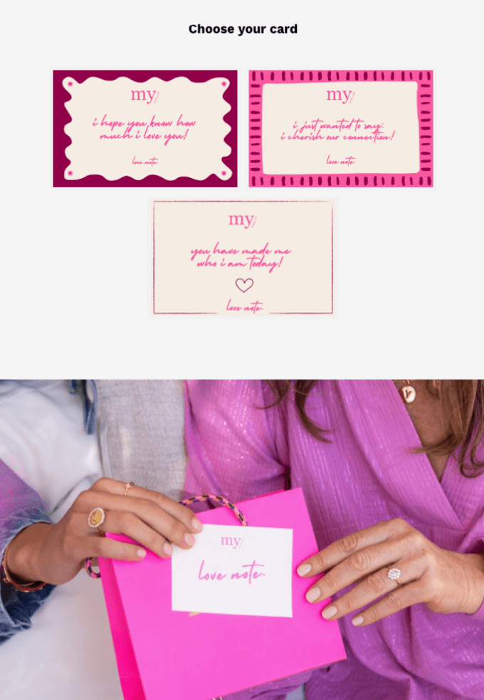 La tarjeta de amor digital de My Jewellery