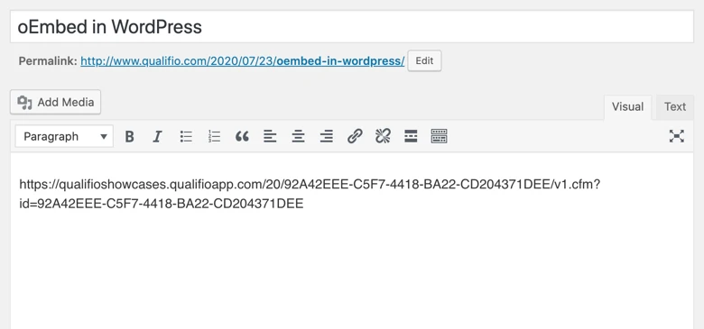 Intégration d'une campagne Qualifio dans WordPress avec oEmbed
