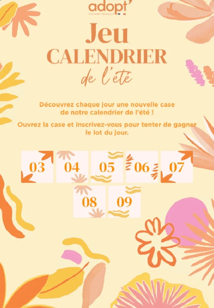 Le calendrier de l’été d’Adopt Parfum
