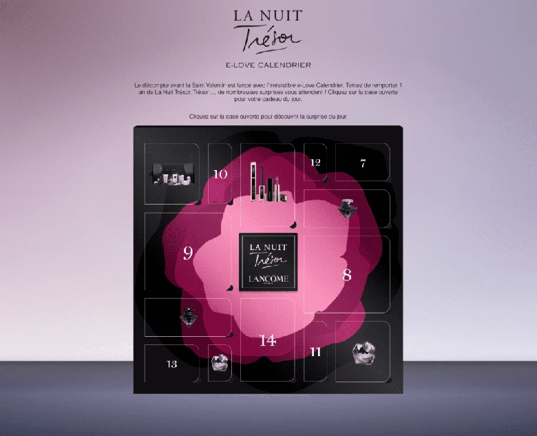 Calendario “e-love” de Lancôme