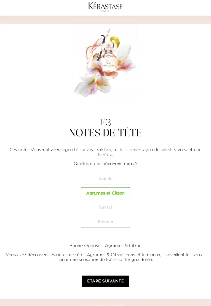 El quiz de perfumes de Kérastase