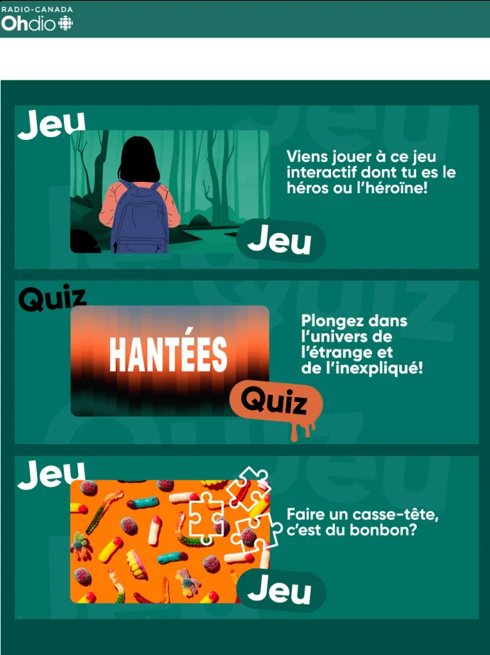 Radio Canada’s interactive Halloween landing page