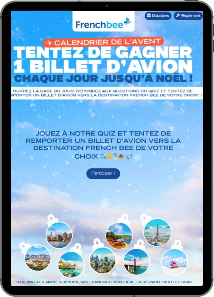 ipad-frenchbee-calendrier-quiz-campagnes-marketing-interactives-decembre